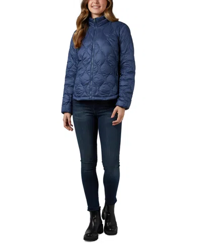 32 Degrees Women's Onion Quilted Stand-collar Down Jacket In Dark Denim