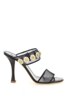 FABRIZIO VITI TAYLOR LEATHER AND PVC MULES,FV504 NERO