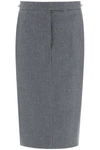 THOM BROWNE PENCIL SKIRT IN WOOL FLANNEL,FGC744A00021 035