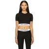 PACO RABANNE BLACK CROPPED ACTIVE LOGO SPORT TOP