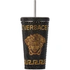 Versace Black & Gold Medusa Crystal Travel Cup, 16 oz