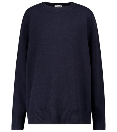 The Row Sibel Oversized Wool And Cashmere-blend Sweater In Blue