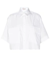 ALAÏA CROPPED COTTON SHIRT,P00527798