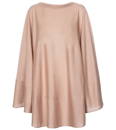 Alaïa Cashmere And Silk Poncho In Pink