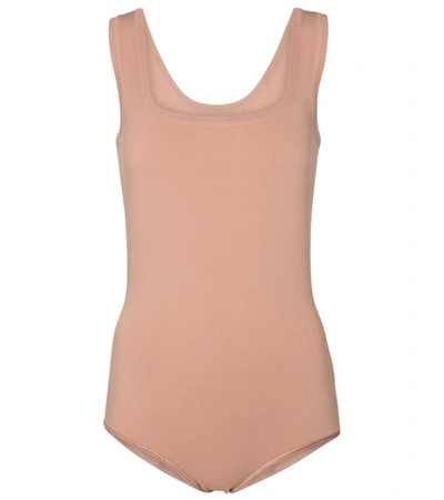 Alaïa Stretch-knit Bodysuit In Beige