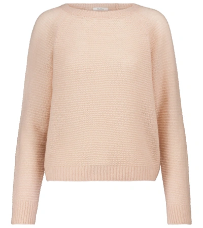 Max Mara Kiku Links Stitch Cashmere & Silk Sweater In Pink