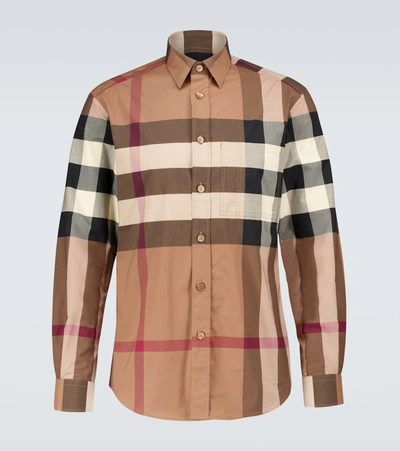 Burberry Summerton Long-sleeved Check Shirt In Brown
