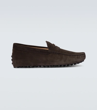 Tod's City Gommino Driving Shoes In Brown