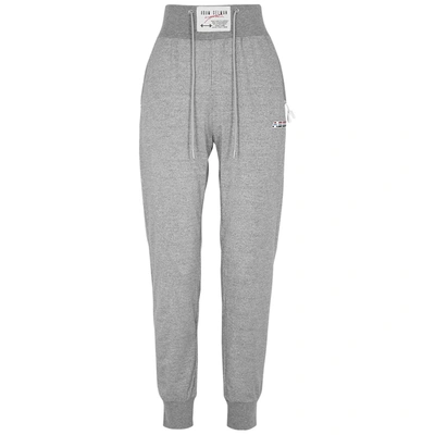 Adam Selman Sport Grey Metallic Stretch-jersey Sweatpants