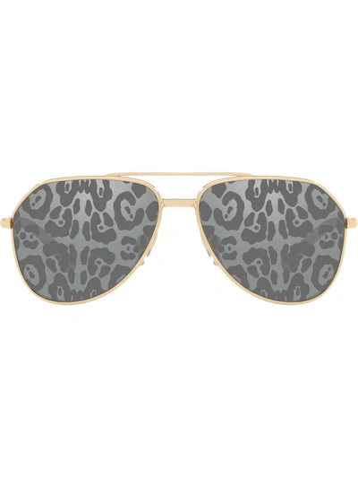 Dolce & Gabbana Kids' Leopard Pattern Tinted Sunglasses In Gold