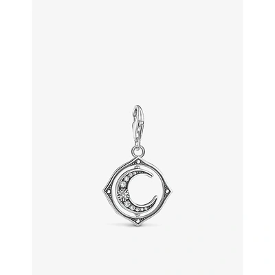Thomas Sabo Womens White Crescent Moon Sterling Silver And Zirconia Charm