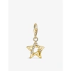 THOMAS SABO WOMENS WHITE STAR 18CT GOLD-PLATED STERLING SILVER AND ZIRCONIA CHARM,R03710505