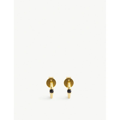 Pd Paola Zirconia And Gold-plated Sterling Silver Hoop Earrings In Gold/black