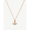 Vivienne Westwood Jewellery Mayfair Bas Relief Rose Gold- And Rhodium-plated Brass And Crystal Pendant Necklace In Pink Gold