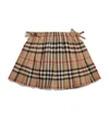 BURBERRY KIDS CHECK PLEATED SKIRT,14032619