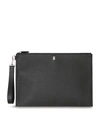 BURBERRY LARGE GRAINED LEATHER ZIP POUCH,15475055