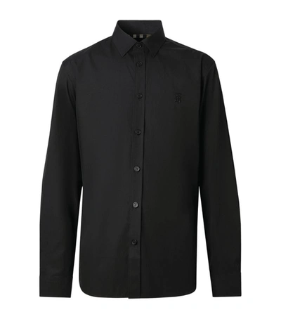 Burberry Monogram Embroidered Shirt In Black