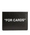 OFF-WHITE LEATHER SLOGAN CARD HOLDER,16200484