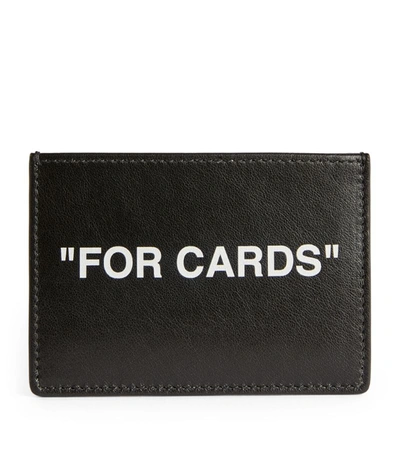 Off-white Leather Slogan Card Holder