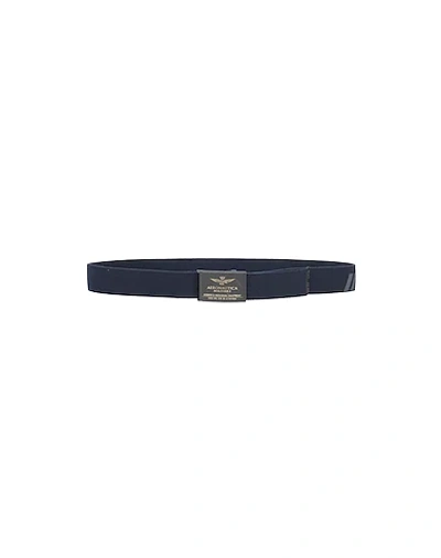 Aeronautica Militare Fabric Belt In Dark Blue