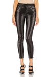 Rta Madrid High-waisted Lambskin Leather Skinny Pants In Black Fire Fly