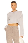 Cotton Citizen Tokyo Crop Long Sleeve Tee In Truffle