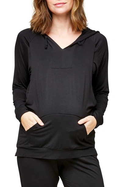 Nom Maternity Women's Simone Jersey Lounge Hoodie In Black