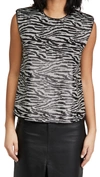 SELF-PORTRAIT ZEBRA SEQUIN SLEEVELESS TOP,SELFP30551