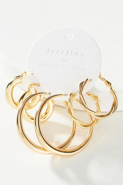 Serefina Katrine Hoop Earring Set In Gold