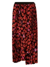 Marni Pleated Lip-print Crepe Midi Skirt In Black
