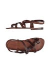 L'artigiano Del Cuoio Toe Strap Sandals In Brown