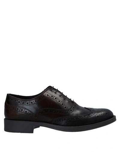 L&g Laced Shoes In Dark Brown