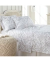Southshore Fine Linens Ultra-soft Floral Or Solid 4-piece Sheet Set Bedding In White3