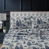 TRIBECA LIVING MOUNTAIN TOILE HEAVYWEIGHT FLANNEL EXTRA DEEP POCKET FULL SHEET SET