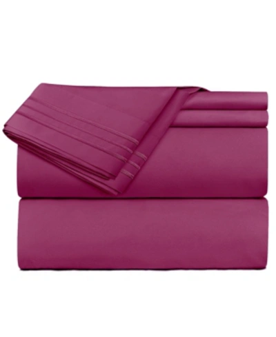 Clara Clark Premier Deep Pocket 4 Pc. Sheet Set, Queen Bedding In Magenta