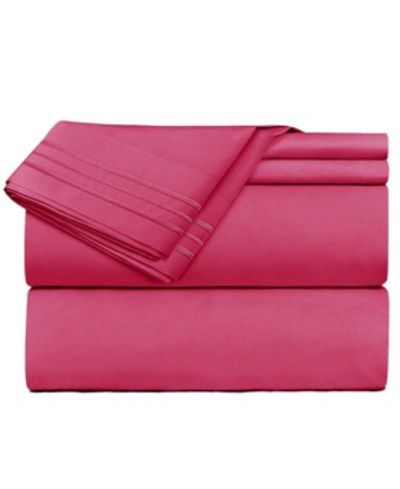 Clara Clark Premier Deep Pocket 4 Pc. Sheet Set, Queen Bedding In Hot Pink