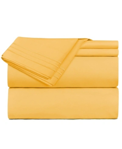 Clara Clark Premier Deep Pocket 4 Pc. Sheet Set, Queen Bedding In Yellow