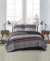 LONDON FOG WARREN STRIPE FULL QUEEN 3-PIECE QUILT SET