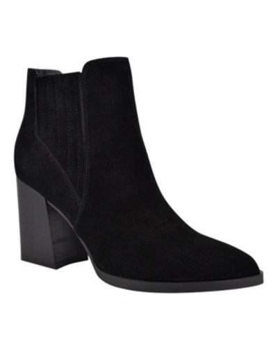 Marc Fisher Ellard Pointy Toe Bootie Women's Shoes In Black Suede
