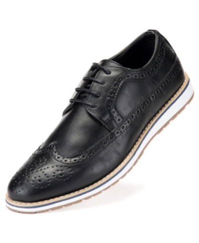 Mio Marino Men's Ornate Wingtip Oxford Shoes In Black