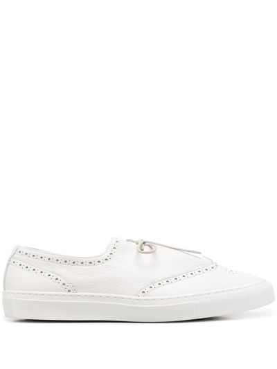 Mackintosh Perforated Lace-up Sneakers In White