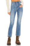 Pistola Distressed High Waist Bitten Raw Hem Bootcut Jeans In Zuma