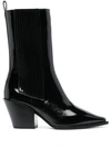 AEYDE ARI PATENT LEATHER MID-CALF BOOTS