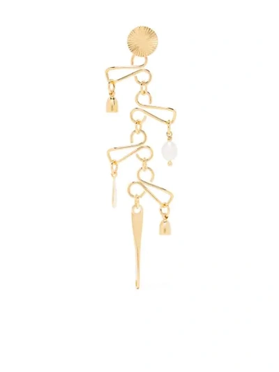 Wouters & Hendrix The Tell-tale Heart Pearl Single Stud Earring In Gold