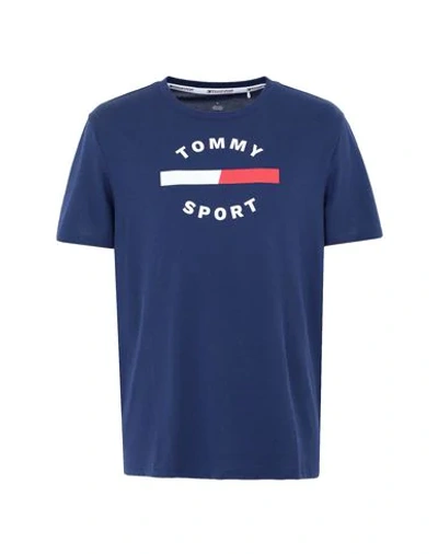 Tommy Sport T-shirts In Blue