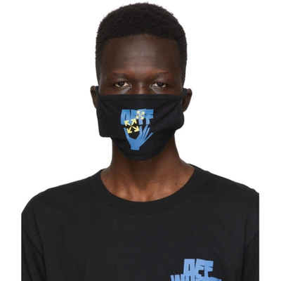 Off-white Mascherine Mask Cotton Light Blue In  Black