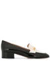 BALLY TWO-TONE LOGO-EMBELLISHED LOAFERS