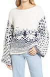 FREE PEOPLE MIDNIGHT BEACH RIB OFF-THE-SHOULDER SWEATER,OB1251071