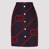 GUCCI GUCCI INTERLOCKING G REVERSIBLE SKIRT