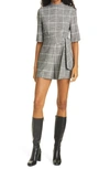 ALICE AND OLIVIA VIRGIL PLAID BELTED ROMPER,CL000R06803